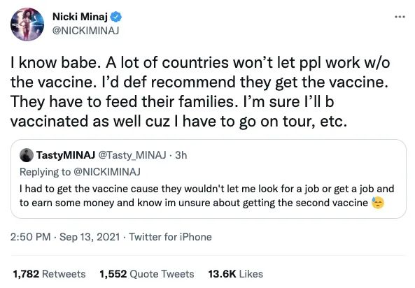 “表弟友人接种疫苗后阳痿”．妮琪米娜曝至今不敢打！	