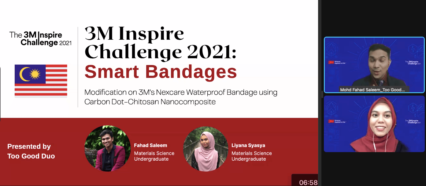 两名来自马来西亚国立大学的学生成功摘下3M灵感挑战赛区域级冠军