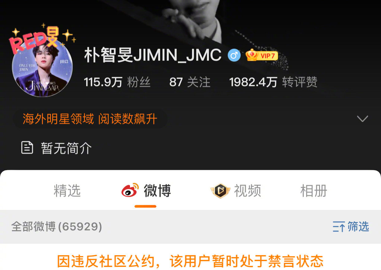 中国粉丝为Jimin定制飞机应援.现被微博禁言60天