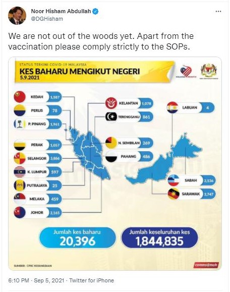 吁全民续严守SOP 诺希山:“我们还没脱离险境”