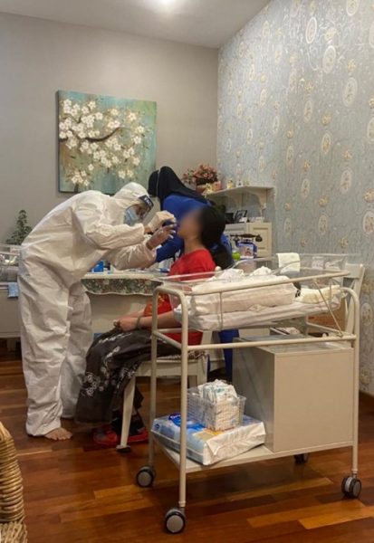 婴孩受感染，陪月中心留下婴孩和母亲照顾