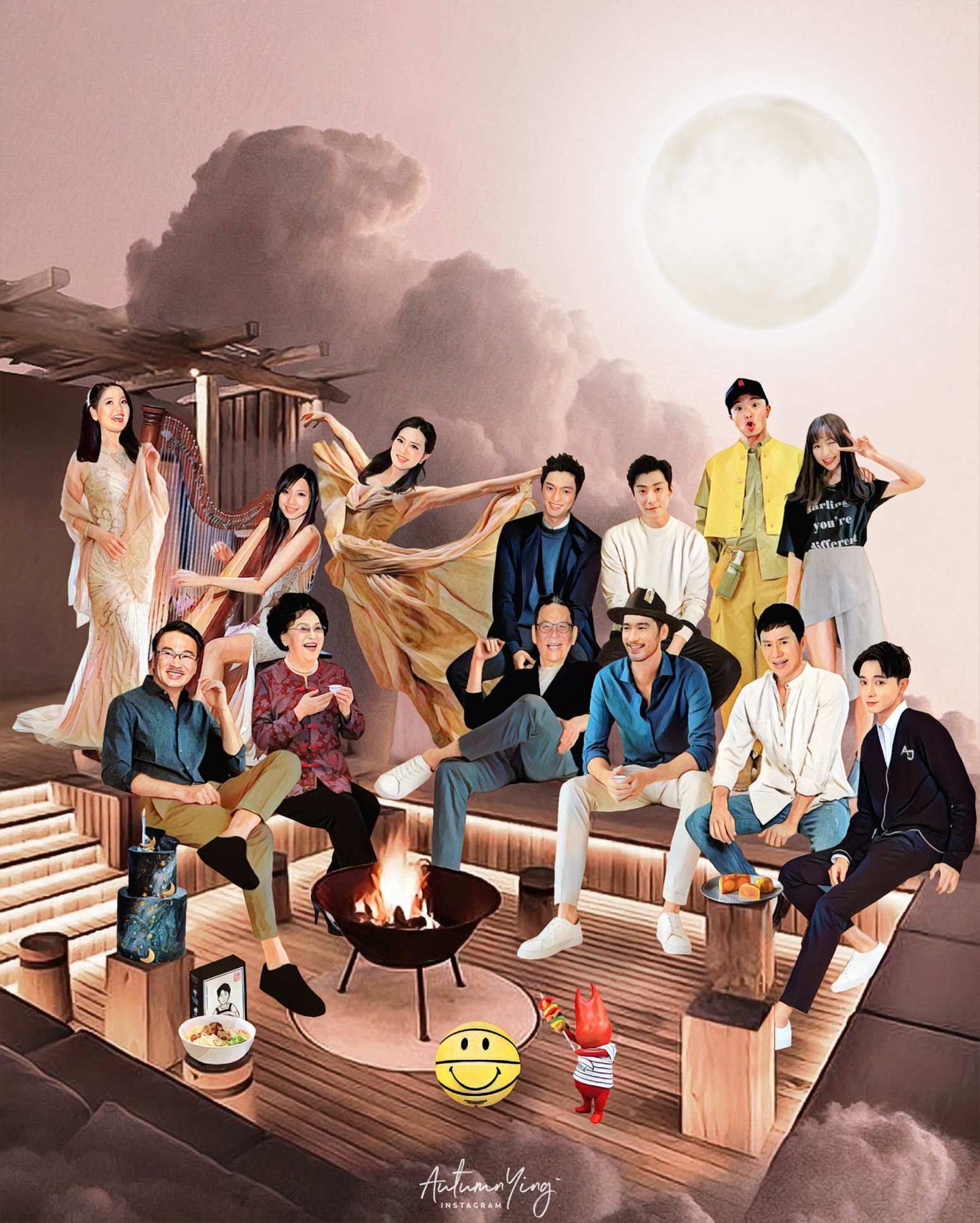 **已签发**全国：★暖势力（必下）：千里共婵娟！大马插画家巧手13离世艺人同框庆中秋