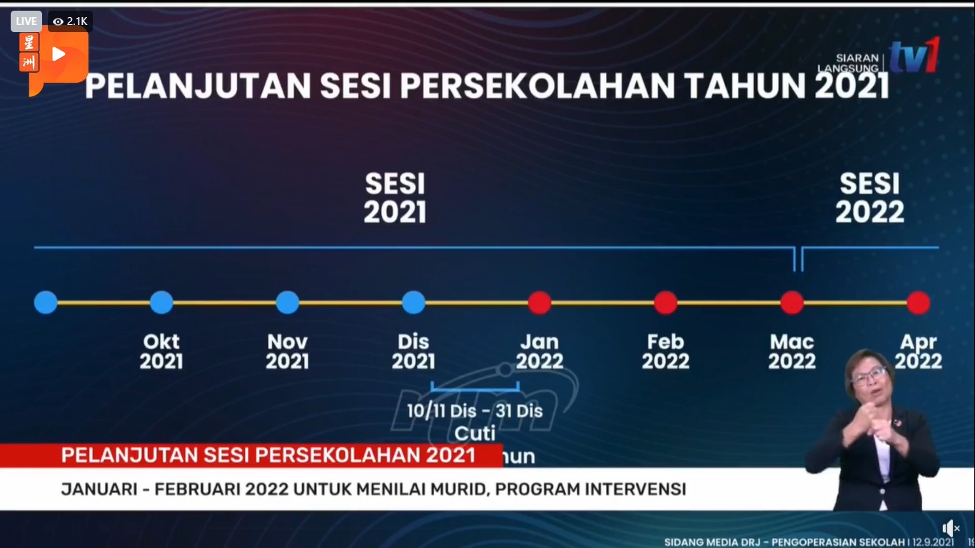 教长:所有中小学生·明年留级2个月 3月升新学年