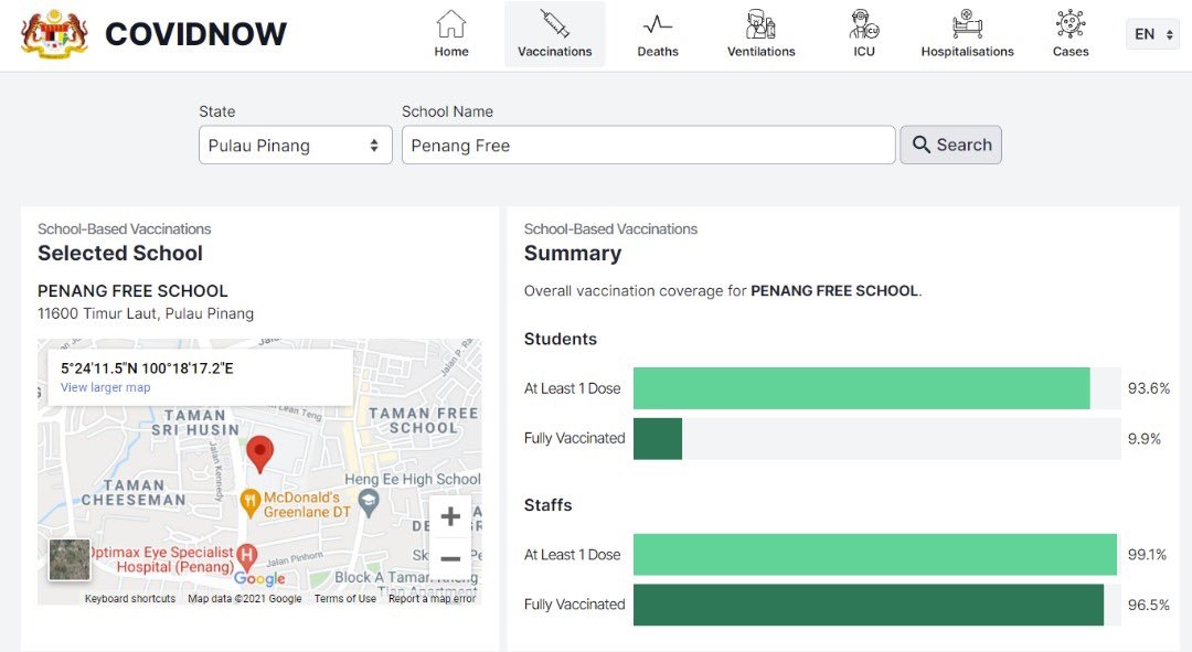 COVIDNOW推介新功能·凯里:家长可查孩子学校接种率