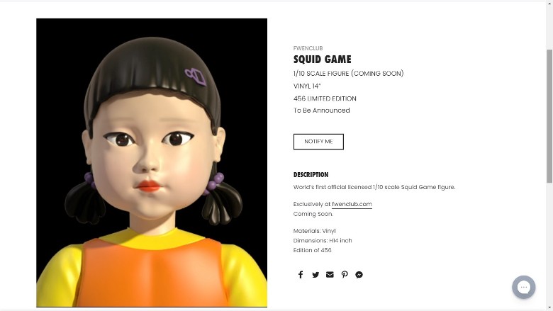 《鱿鱼游戏》123木头人公仔 全球限售456个