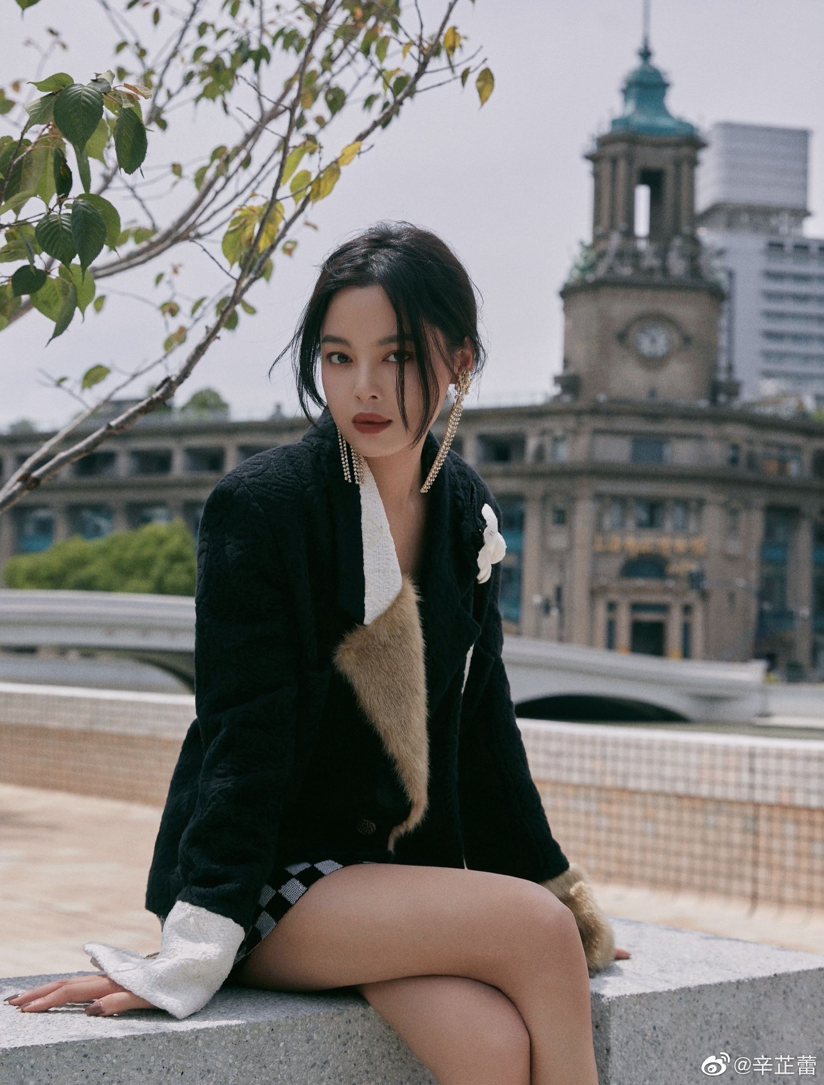 参加弟弟婚礼 辛芷蕾穿搭被赞爆