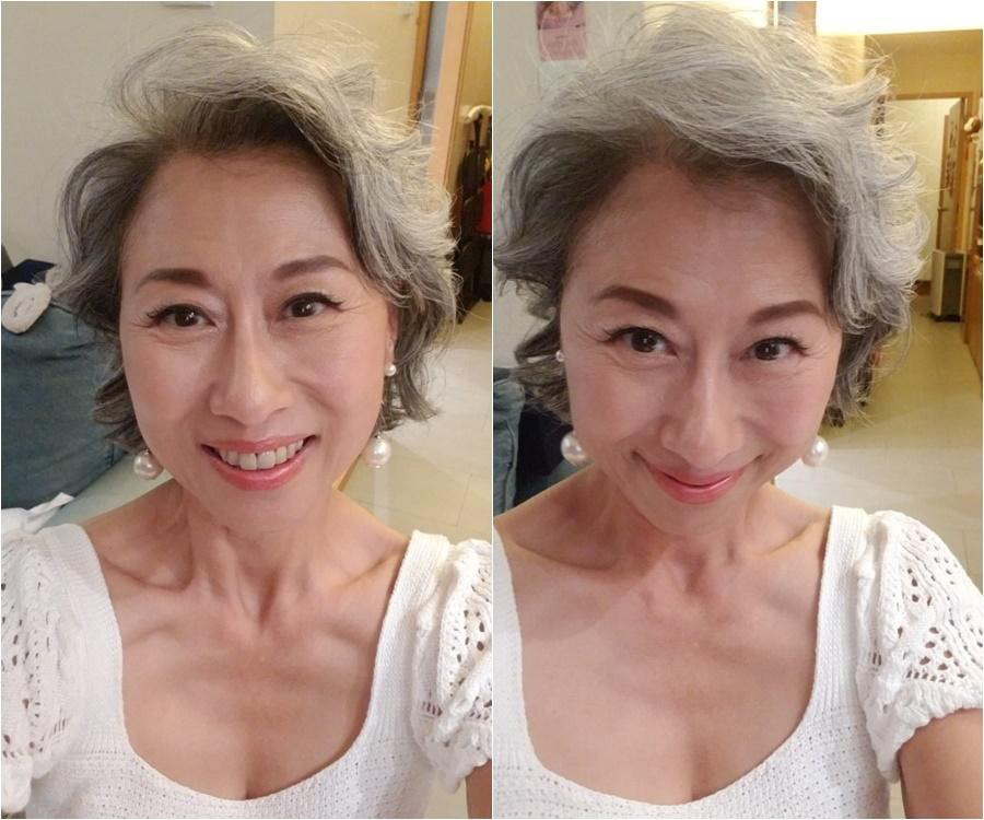 叶蒨文晒银发贺登6.喜与林子祥像双胞胎