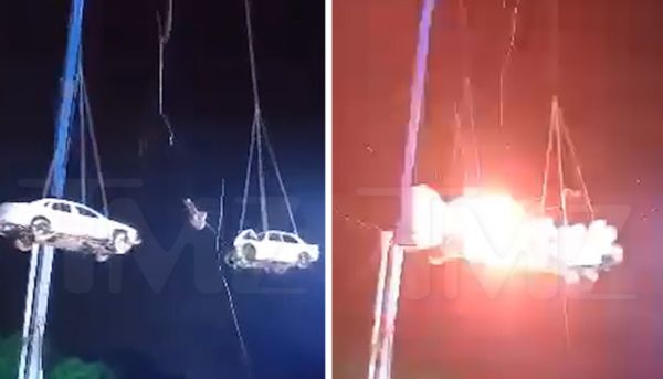 彩排出错2车撞成火球　男子遭夹击逃死劫