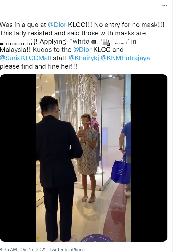 无口罩女子要入名牌店被拒 争执视频成热搜