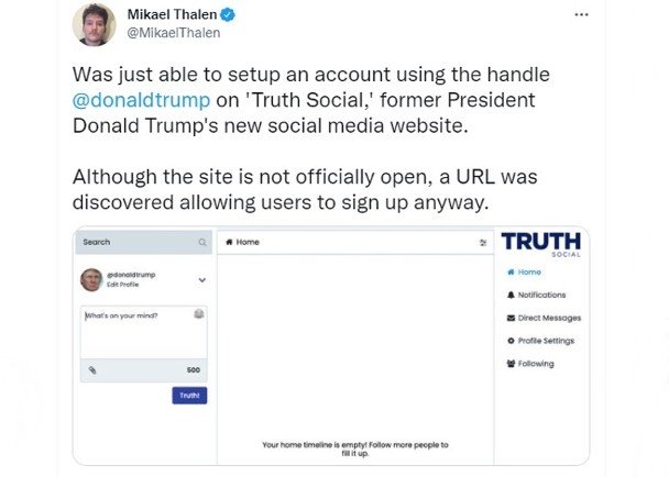 美国／特朗普社交程式未推出已被入侵　急关闭网址 