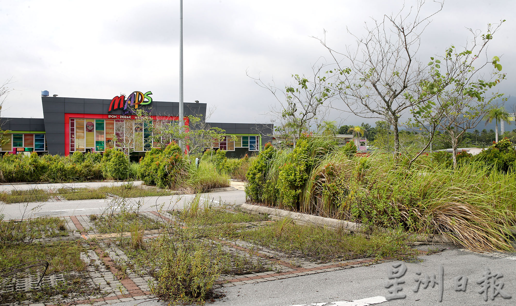 动漫影城主题乐园人潮绝迹 野草丛生一片荒凉