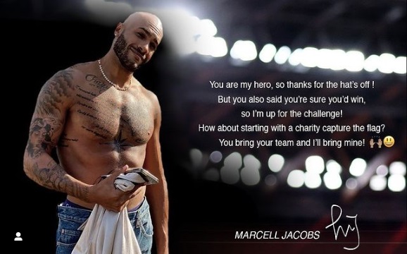 向博尔特发起挑战 雅各布斯:来场夺旗赛吧!