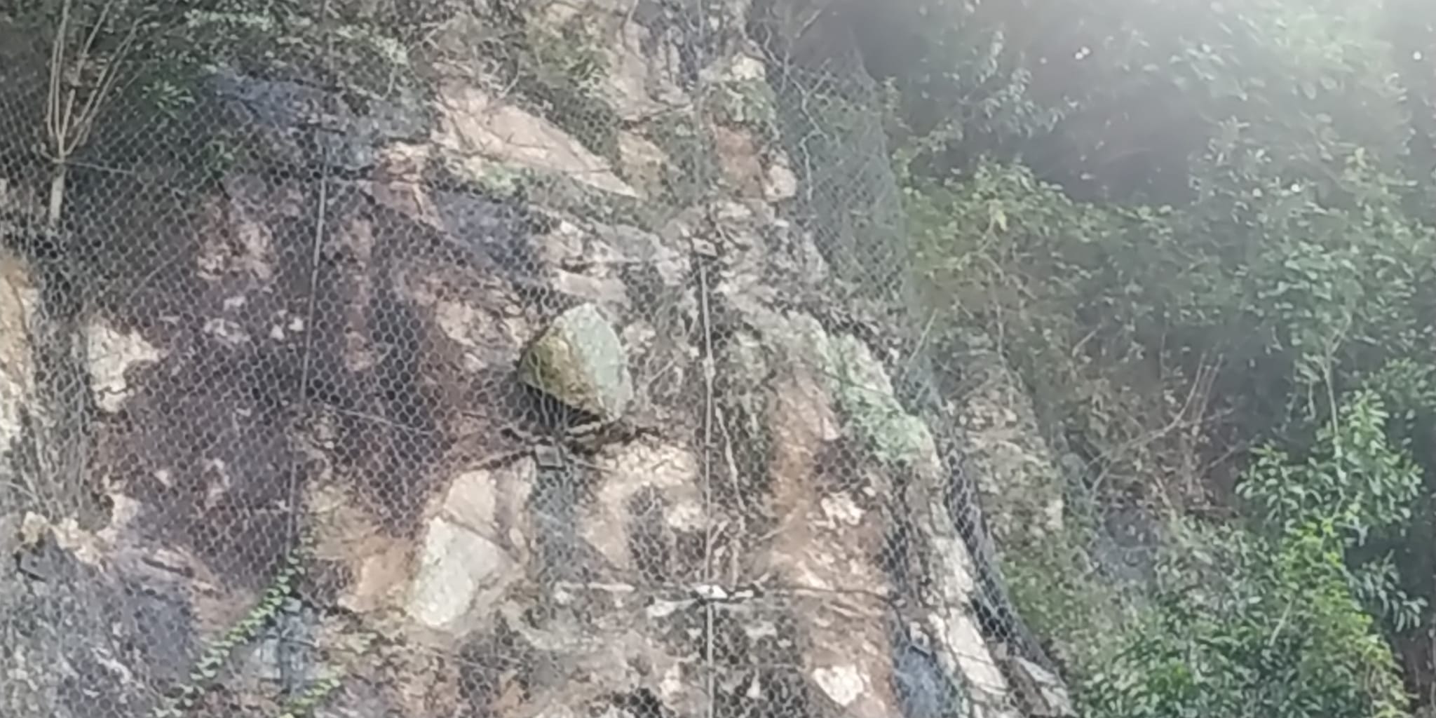 大都会/太子园珍珠武吉柏迈公寓旁的石壁发生岩石碎片掉落岩石保护网事件