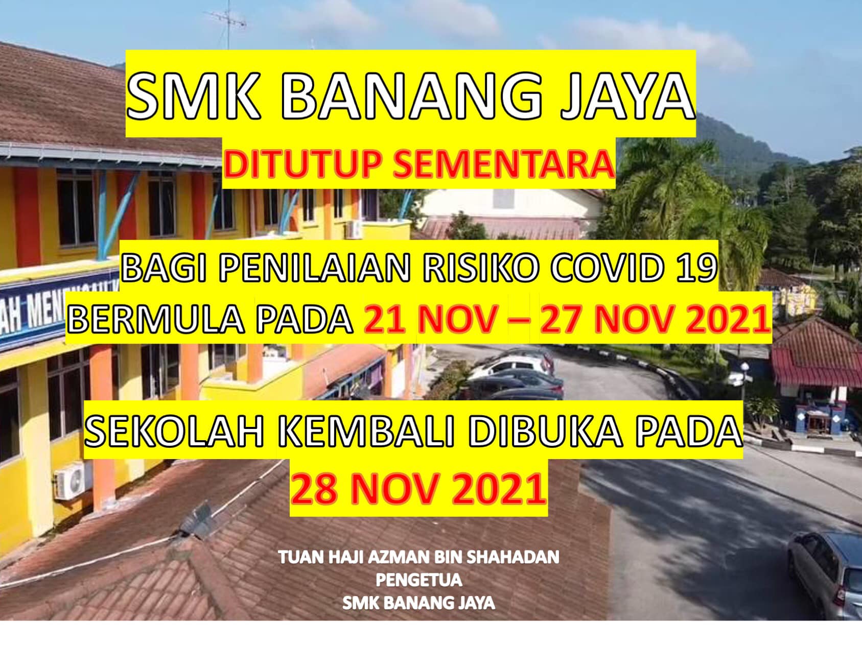 柔:为评估疫情风险,峇万兰再也国中暂关至27日