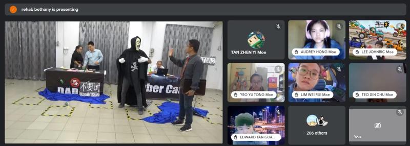 柔:笨珍民众学校举办线上贩毒讲座,吸引300名师生参与