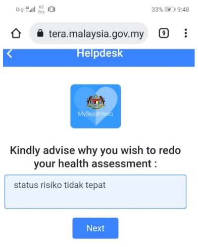 MySJ系统今早出现错误，新山区多人被列为PUS病例接居家隔离令