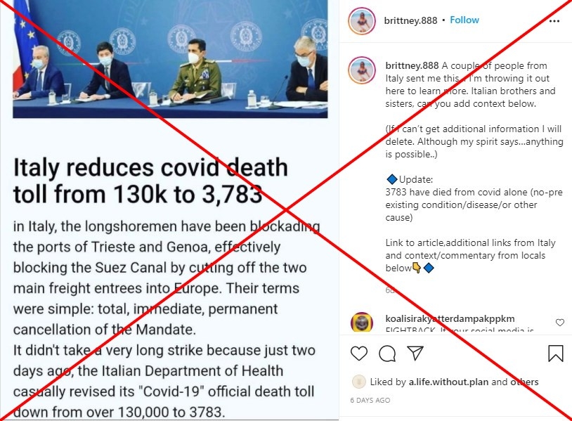 求真/意国家卫生研究所驳斥下调死亡人数谣言