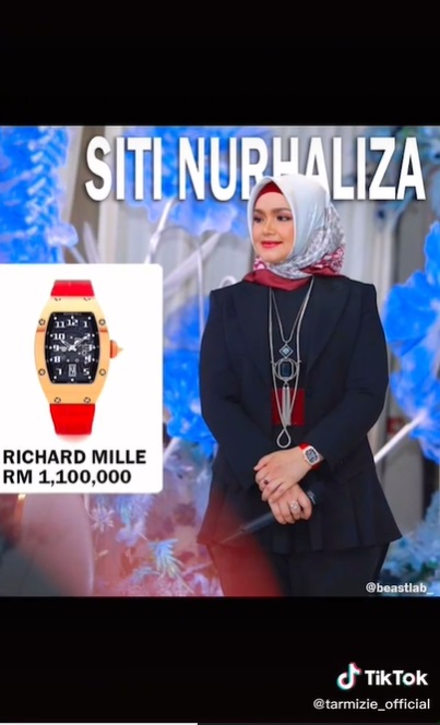 茜蒂诺哈丽莎腕上名表 要价100万令吉?