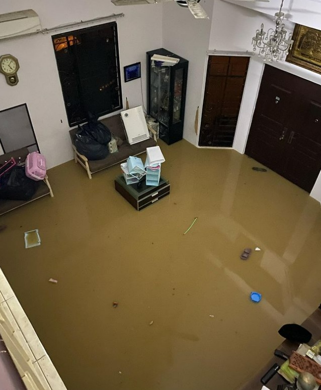 8州大水灾.茜拉爬上屋顶避难 林德荣受困灾区