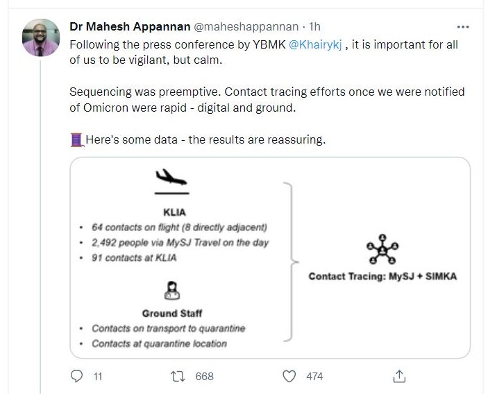 卫生部一得知Omicron 马上追踪4代接触者