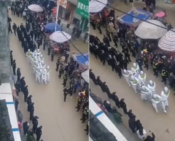 广西靖西市街头惊见违规者游街示众