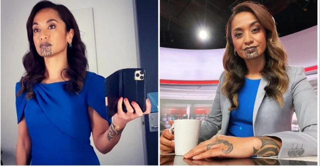 纽西兰毛利族女主播缔历史 主持晚间新闻节目展传统纹身