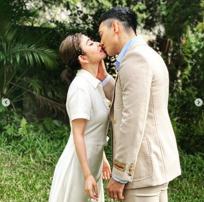 许维恩公开白纱侧拍花絮  王家梁表情成亮点