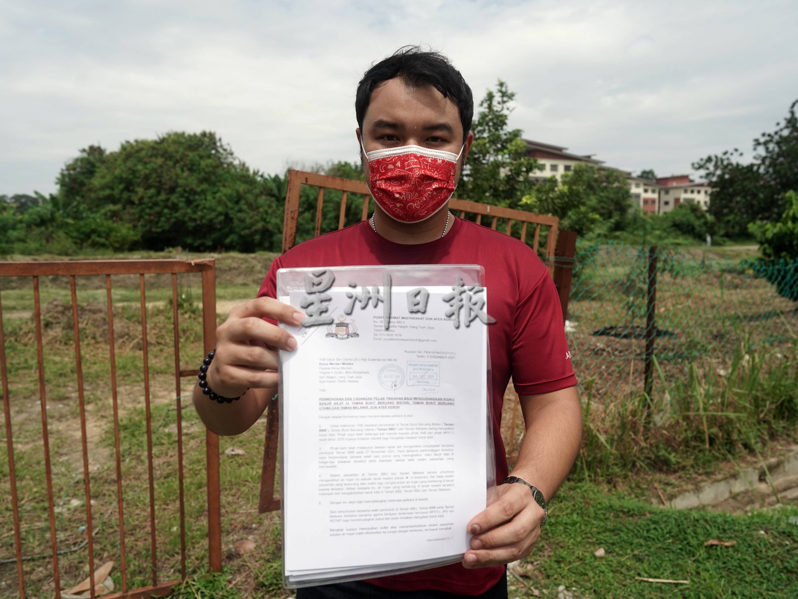 （古城版）爱极乐3花园水灾黑区，郭子毅揭排水系统未衔接至河流，致函州政府关注