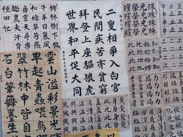 (古城第七版主文)孔教会书法班,吸引一家人学习