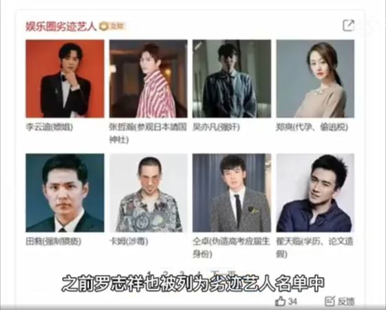 王力宏除名劣迹艺人？　罗志祥也沾光