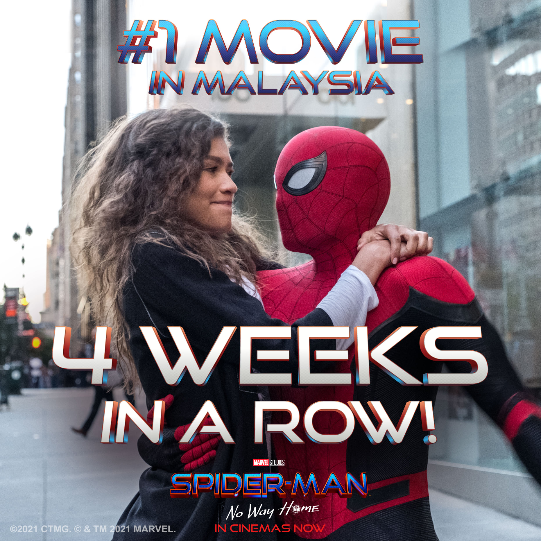 票房霸主.《蜘蛛人:无家日》大马4连冠