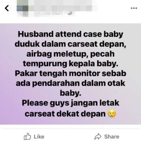 视频 | 将儿童座椅放前座！安全气囊弹出 婴儿头颅破裂溢血