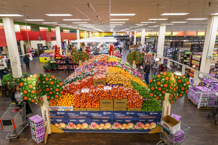 超市打破世绩　柑橘类水果最大陈列规模