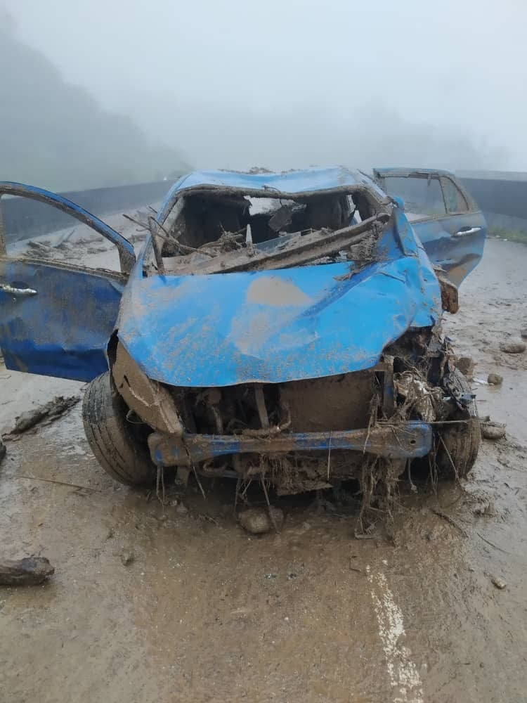 遭泥石流连人带车冲下山谷·女子奇迹逃生 抱树呼救