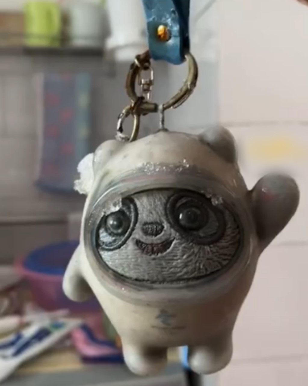 两年前将冰墩墩丢屋顶 今年一墩难求忙捡回家洗白白