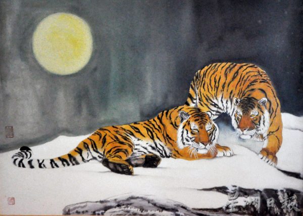 供fb：老虎姿态千变万化，符永杰画虎乐在其中