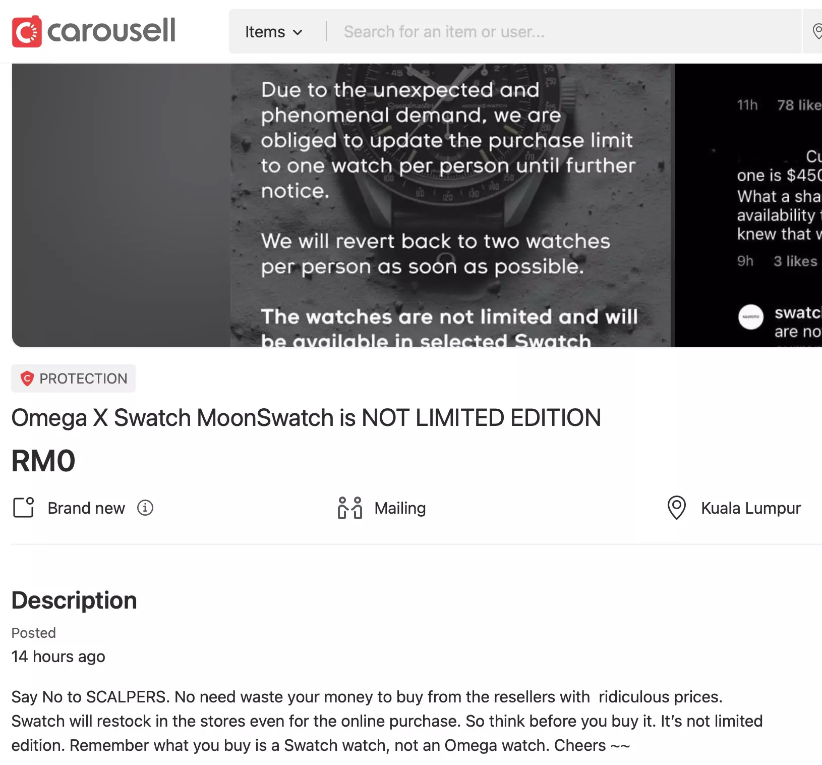 排队买了Omega X Swatch马上转卖!价格炒到8000令吉