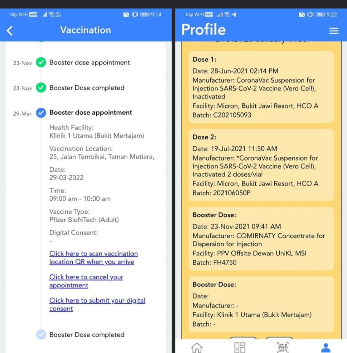 接获第二剂加强针预约?MySj:系统出错