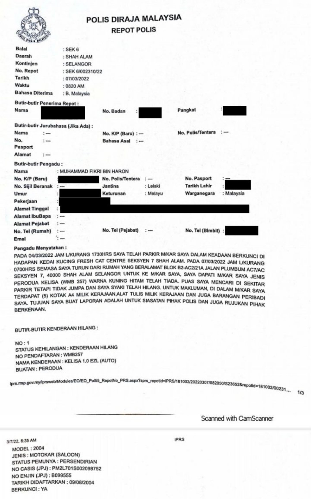 新买二手Kelisa被偷车主网上求助寻车 网民称这款车很值钱 “市价可达1万8000!”