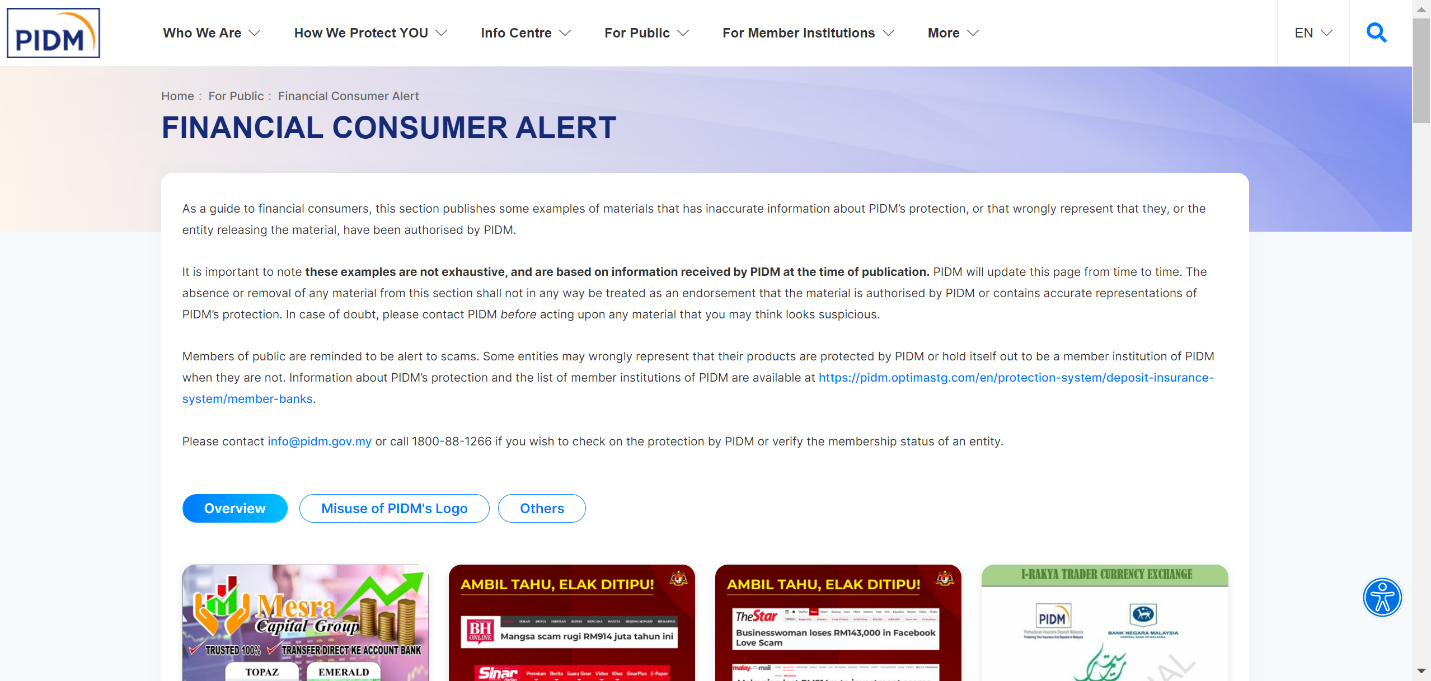 求真／PIDM警告公众注意金融诈骗案  并重申PIDM保障是免费及自动的