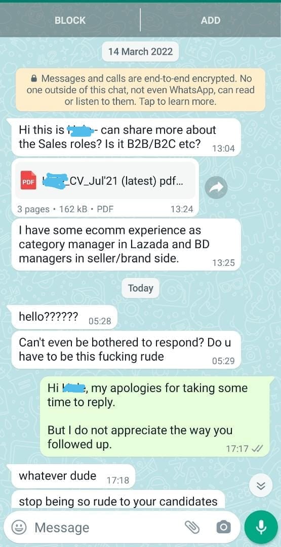 求职者等不及回复·清晨5时大骂雇主“你太无礼了”