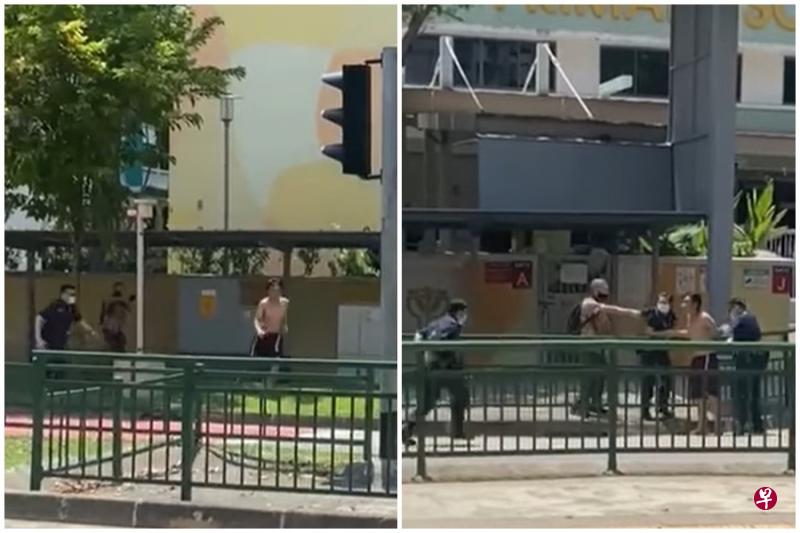 裸上身小学外游荡 36岁男被制伏大喊