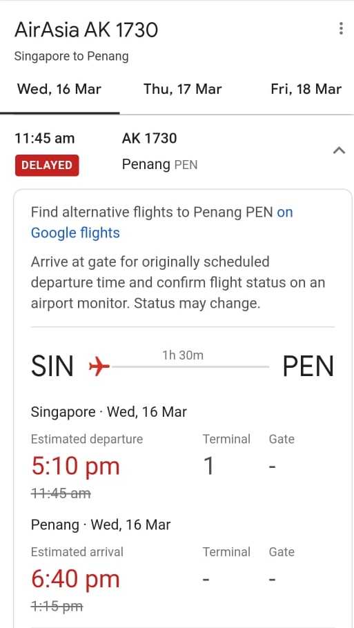 （全国版）新国与槟城VTL开通首日 首趟航班推迟约5小时