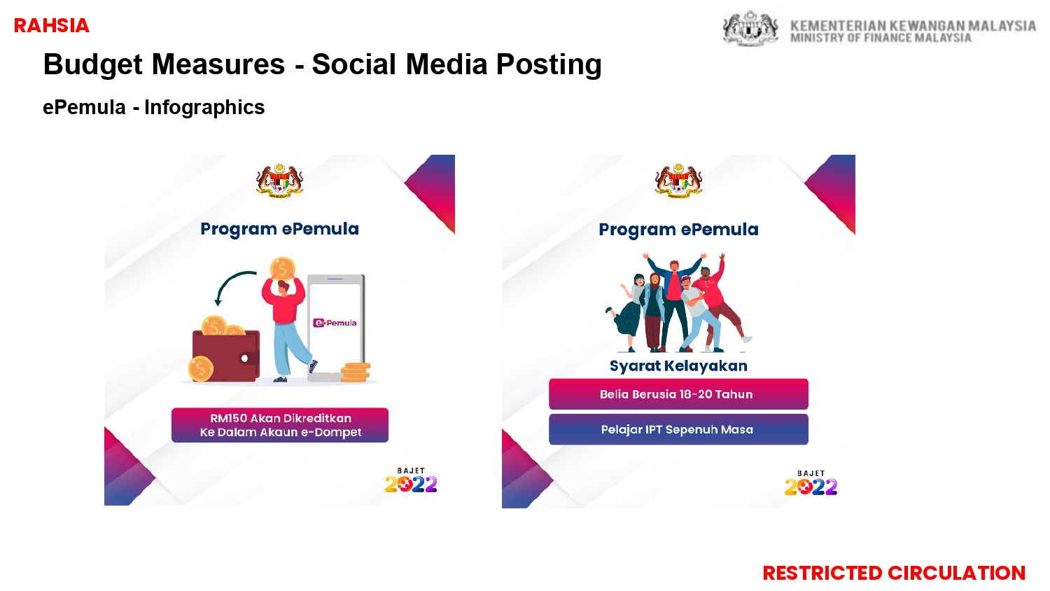 封面∕财政部文告/“ePemula”电子现金计划