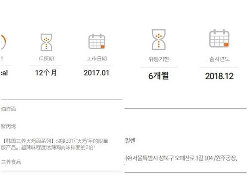 拼盘 2图／韩火鸡面在华保质期有异　消保分局调查