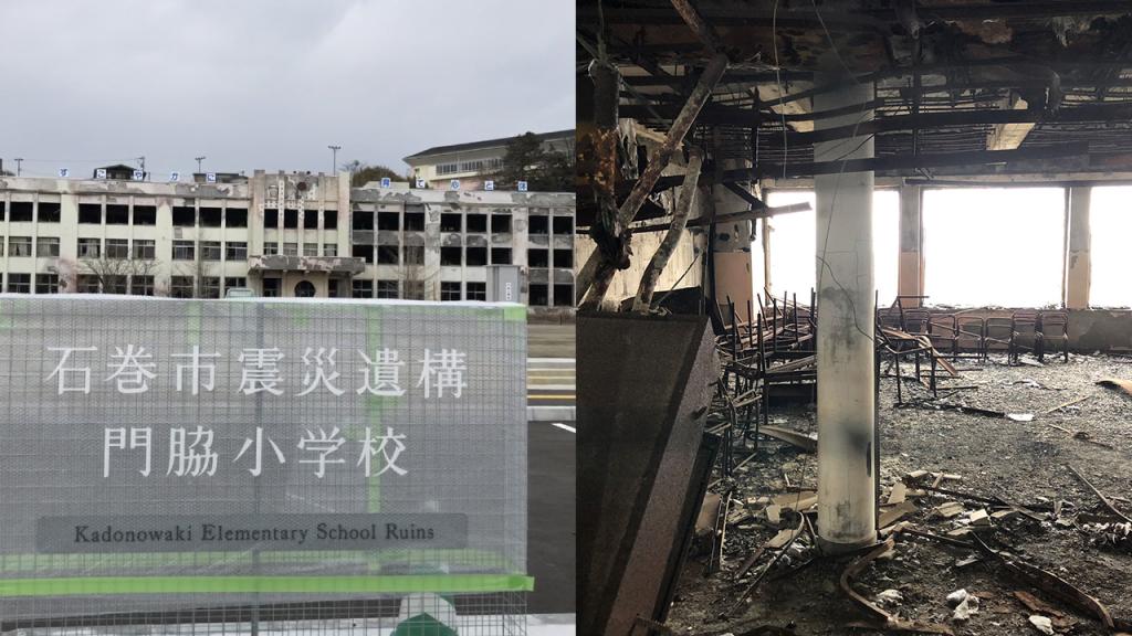 日本311地震灾后小学遗址开放参观 实景呈现地震的可怕