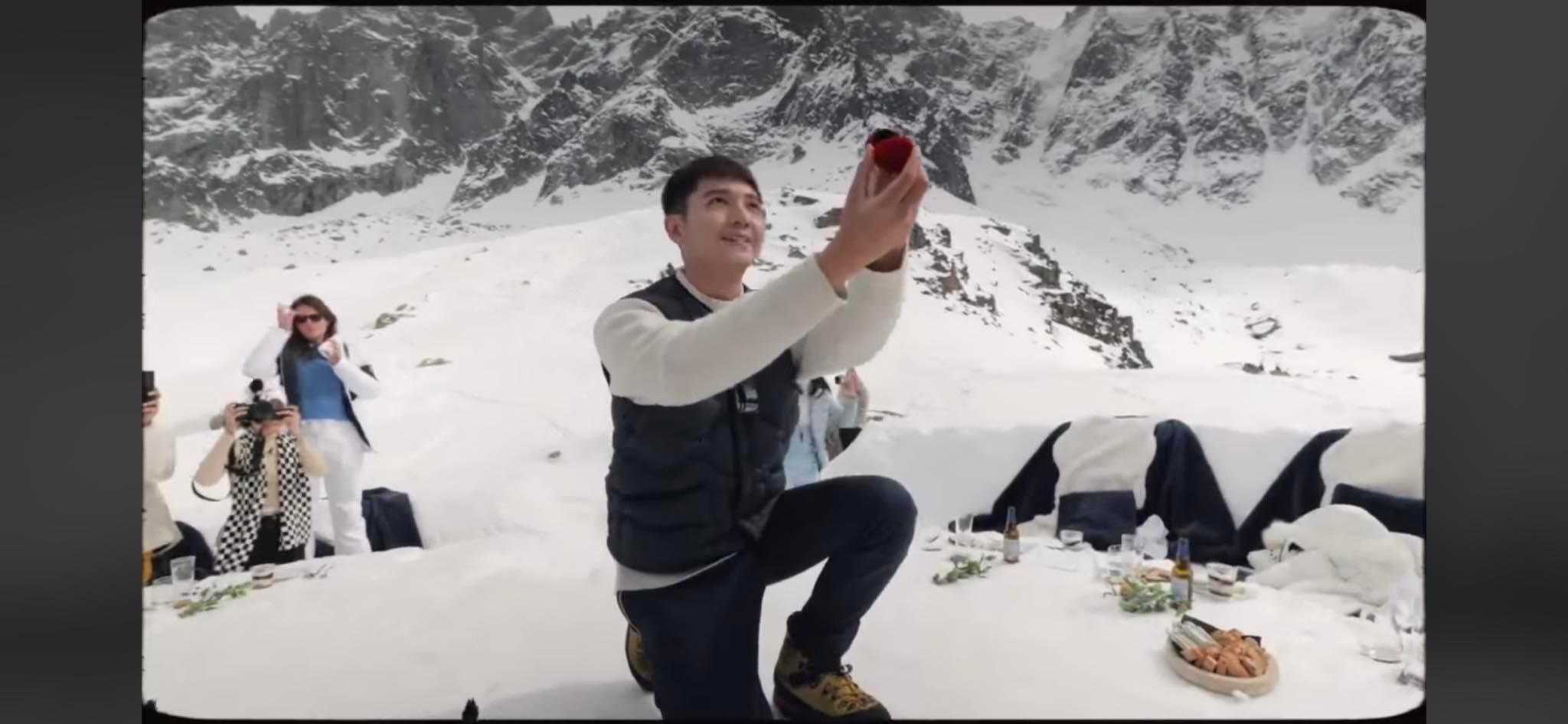 朱浩仁阿尔卑斯山求婚成功 甜蜜告白:一直都认定她就是那个人
