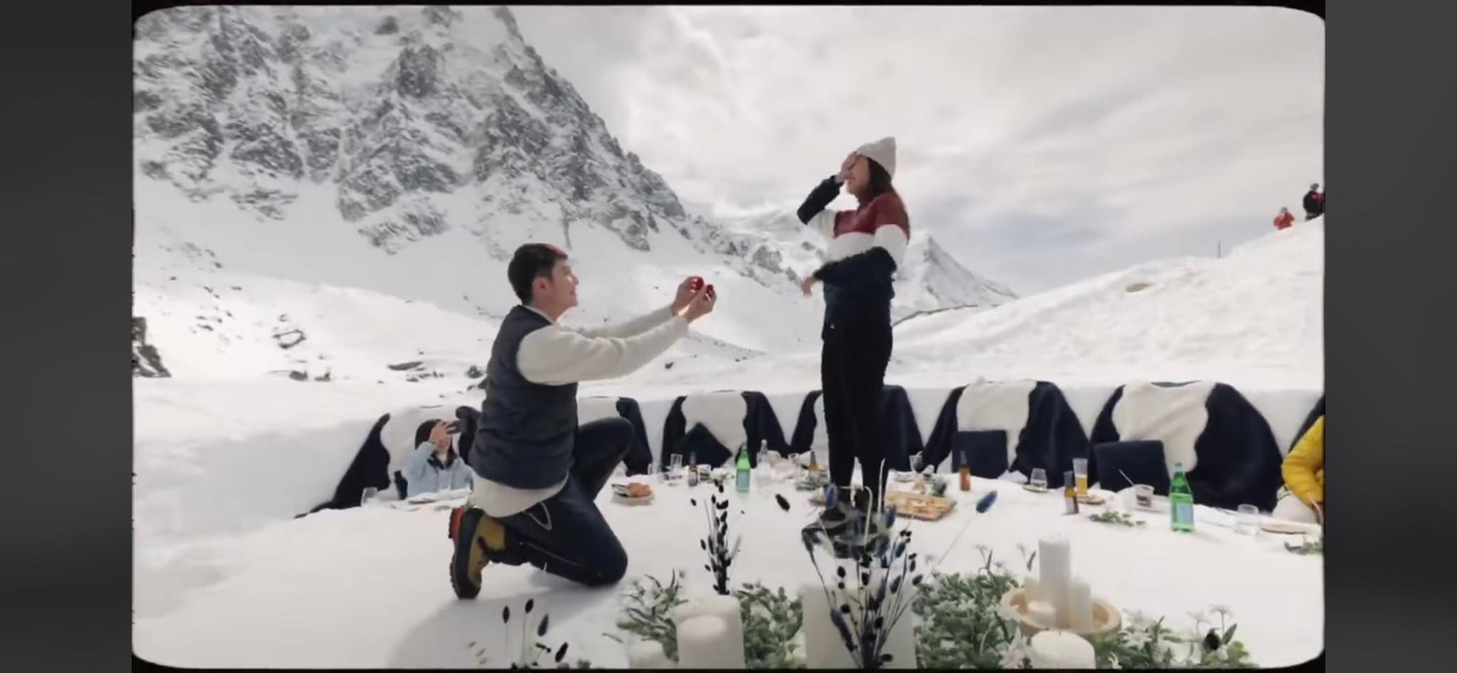 朱浩仁阿尔卑斯山求婚成功 甜蜜告白:一直都认定她就是那个人