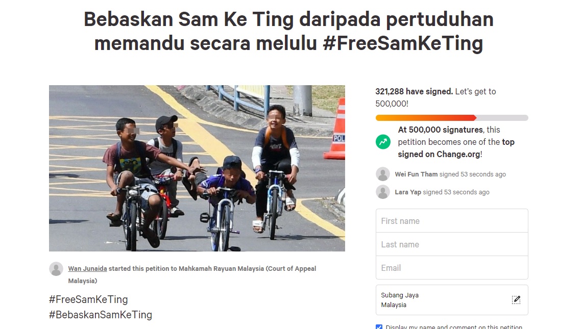 短短4小时激增一半  网上两联署声援沈可婷共逾60万