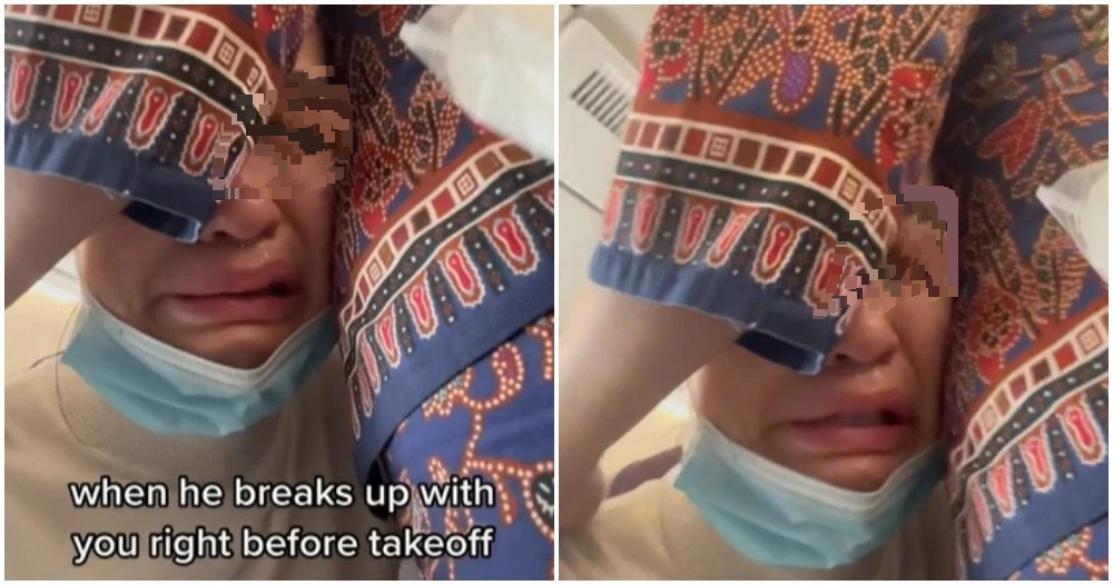 女子分手后班机上痛哭·新航空姐立即送上拥抱